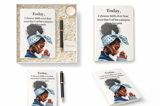 Today I Choose Faith Over Fear A5 notitieboek cadeauset – detail