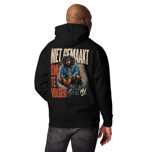 Urban Hoodie voor Heren – Niet Gemaakt om te Volgen – achterkant