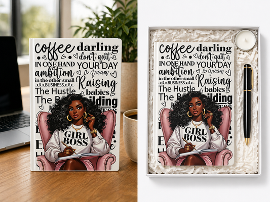 Girl Boss A5 notitieboek cadeauset voor haar – detail