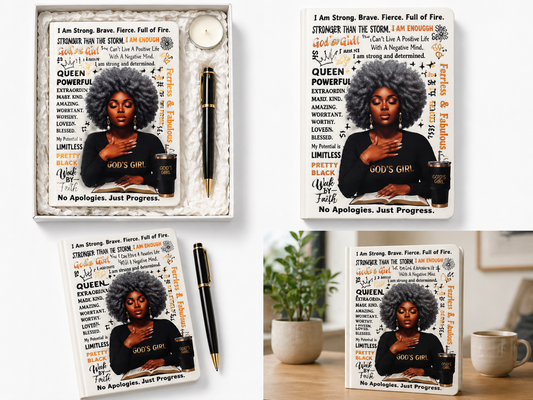 God’s Girl A5 notitieboek cadeauset voor haar – detail