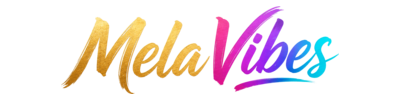 Logo Melavibes in kleur geel en paars blauw