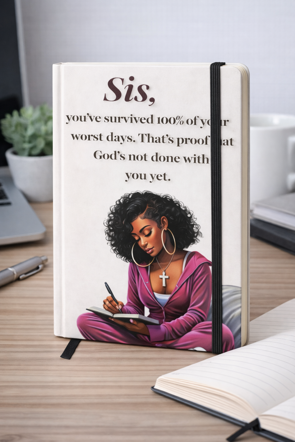 Sis You’ve Survived A5 notitieboek cadeauset voor haar – voorkant