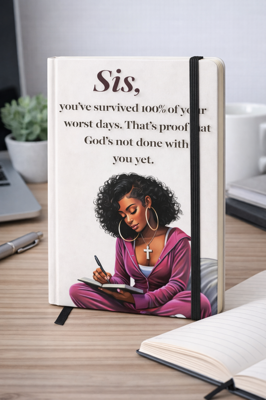 Sis You’ve Survived A5 notitieboek cadeauset voor haar – voorkant