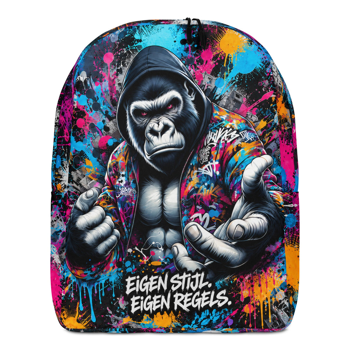 Stoere urban gorilla rugzak van MelaVibes – vooraanzicht