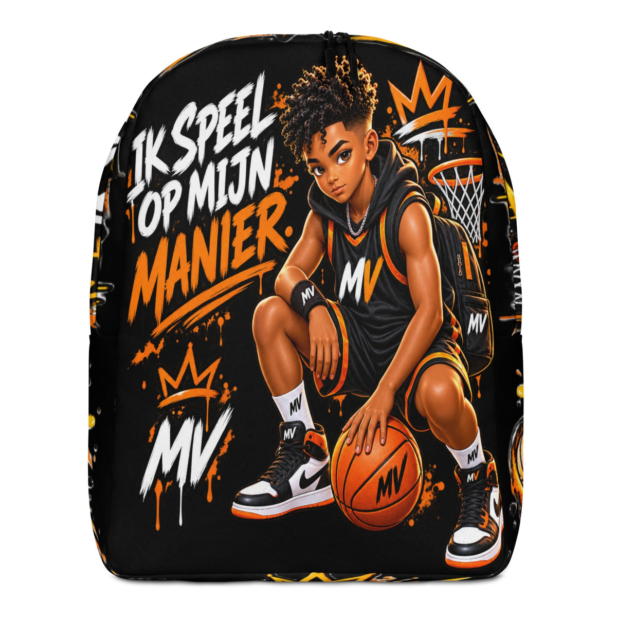 Basketbal rugzak voor kids Ik Speel Op Mijn Manier – voorkant