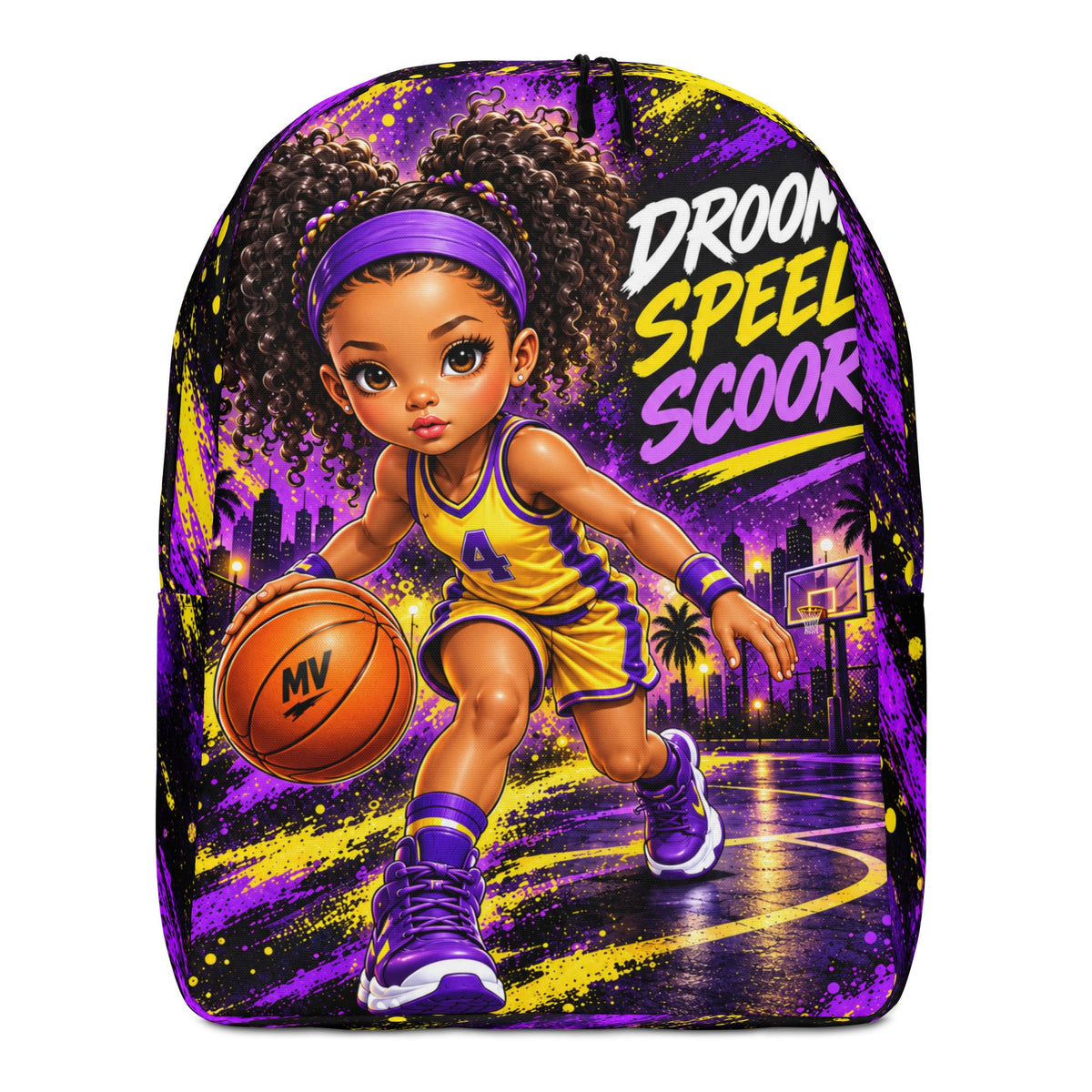 Basketbalrugzak voor meisjes Droom Speel Scoor – voorkant