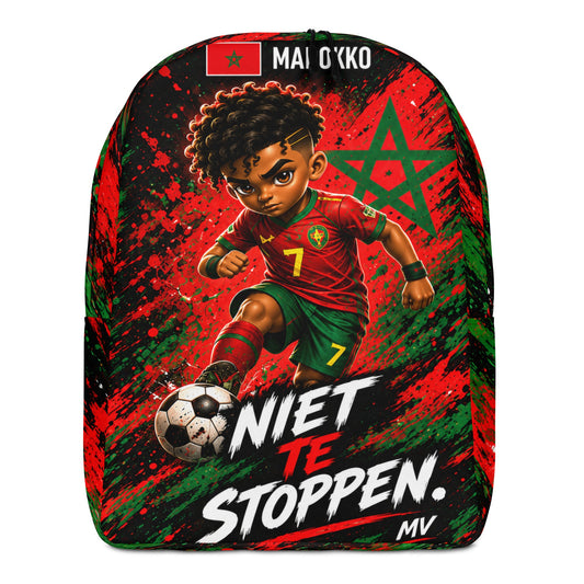 Marokko voetbalrugzak voor jongens Niet te Stoppen – voorkant