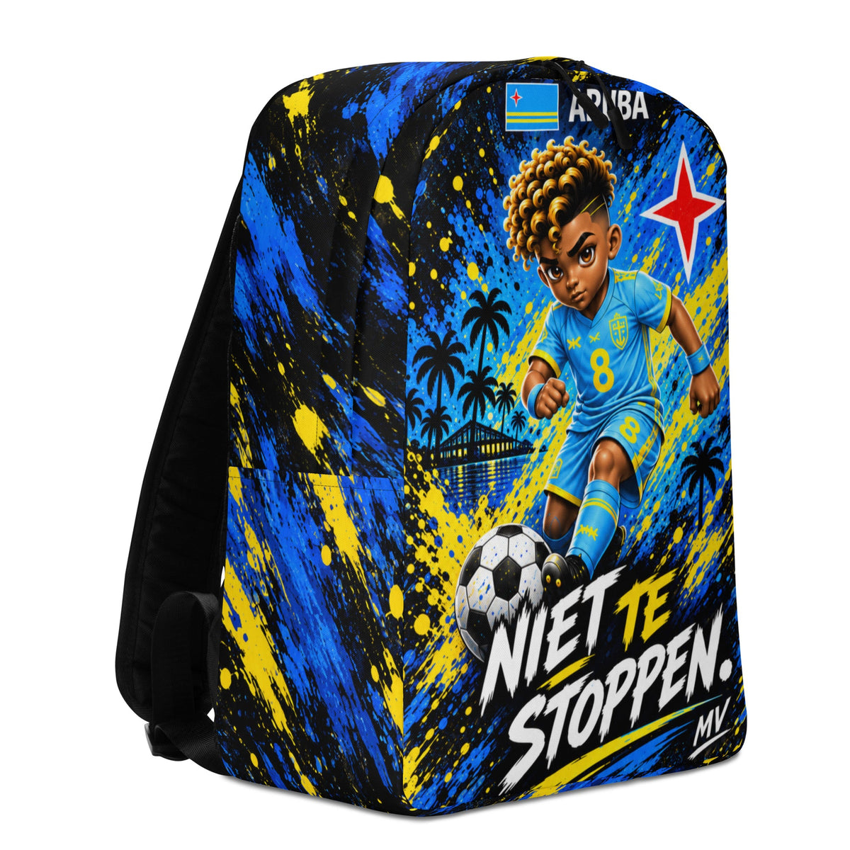 MelaVibes Aruba voetbalrugzak – rechterzijaanzicht