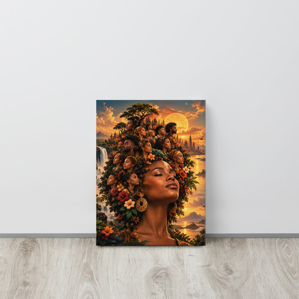 Afro Wanddecoratie Canvas – De Wereld in Mijn Haar – canvas detail 3