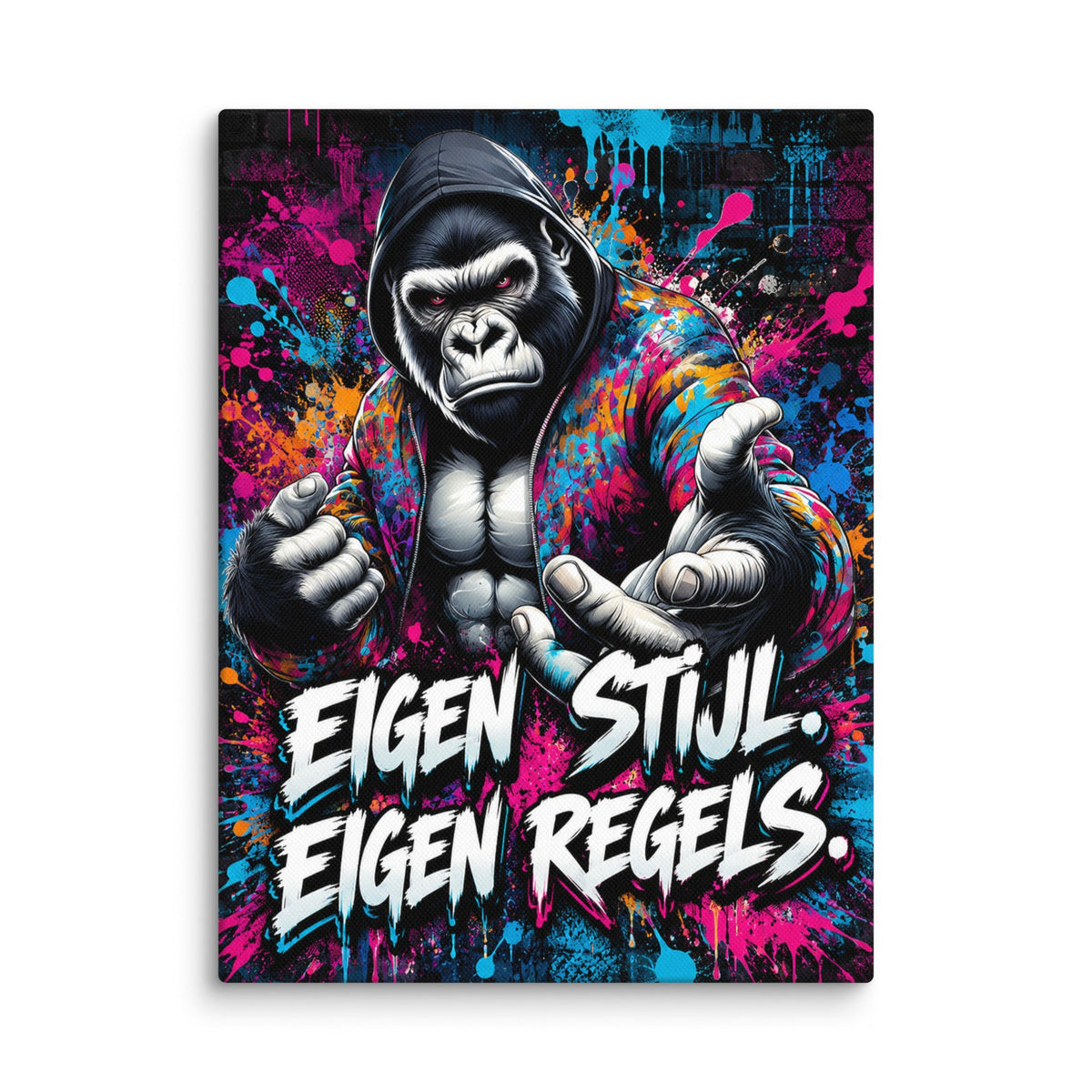 Urban Gorilla Canvas – Eigen Stijl, Eigen Regels – interieur mockup