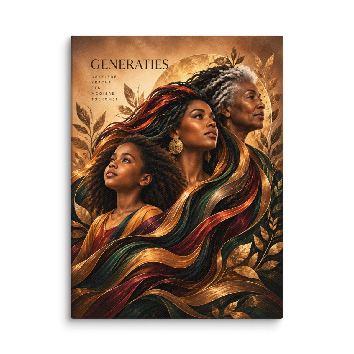 Familie Canvas – Generaties, Moeder Dochter Oma – interieur mockup