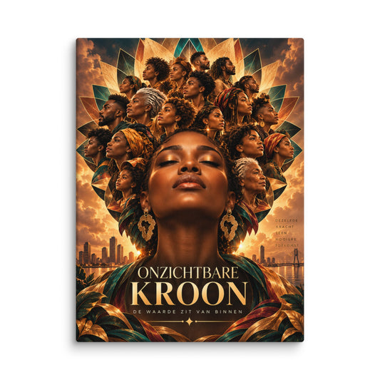 Canvas voor Haar – Onzichtbare Kroon, Innerlijke Kracht – interieur mockup