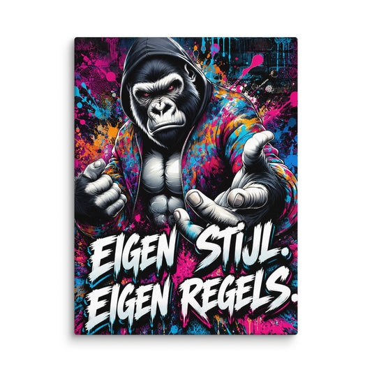 Urban Gorilla Canvas – Eigen Stijl, Eigen Regels – interieur mockup