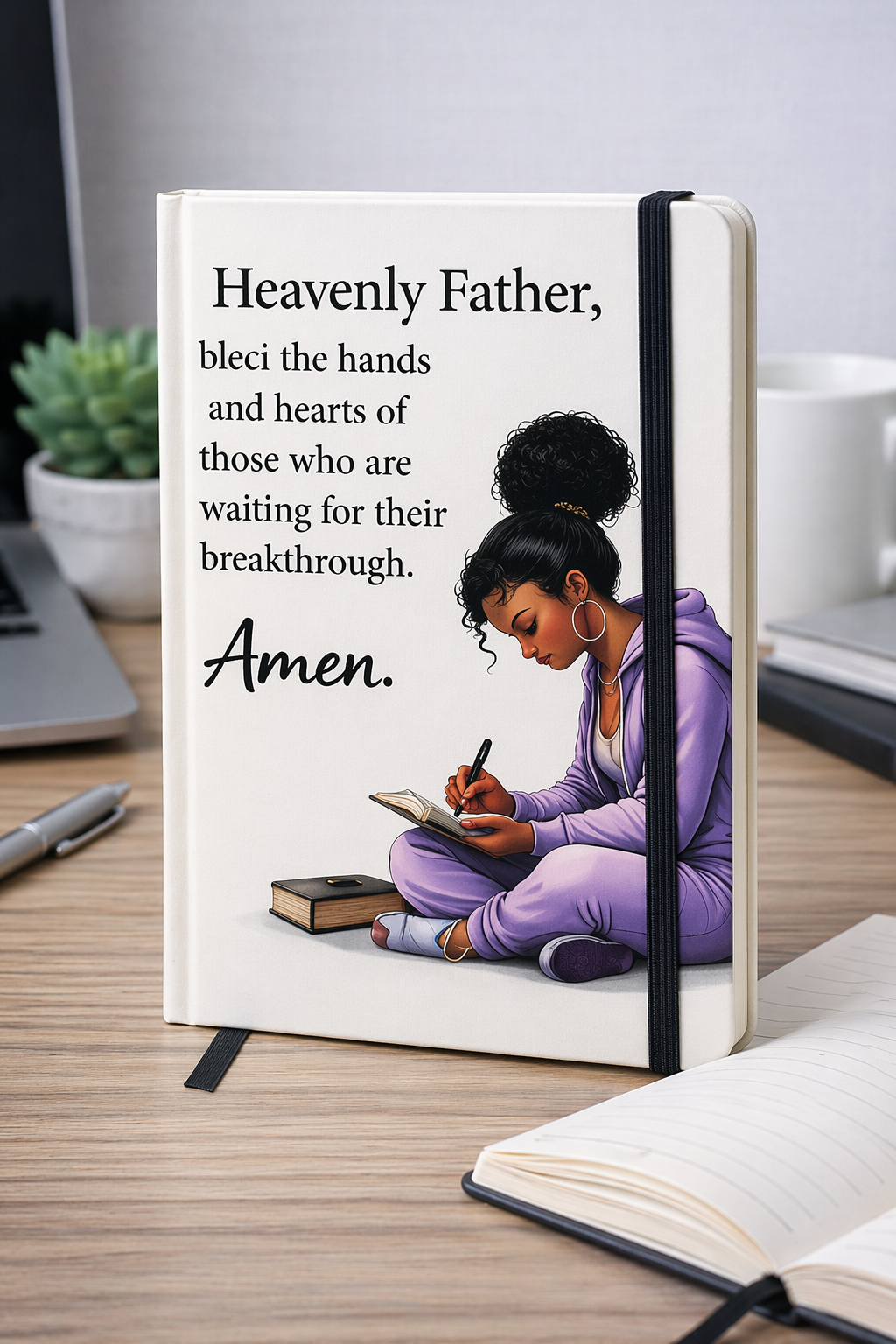 Heavenly Father A5 notitieboek cadeauset voor haar – voorkant