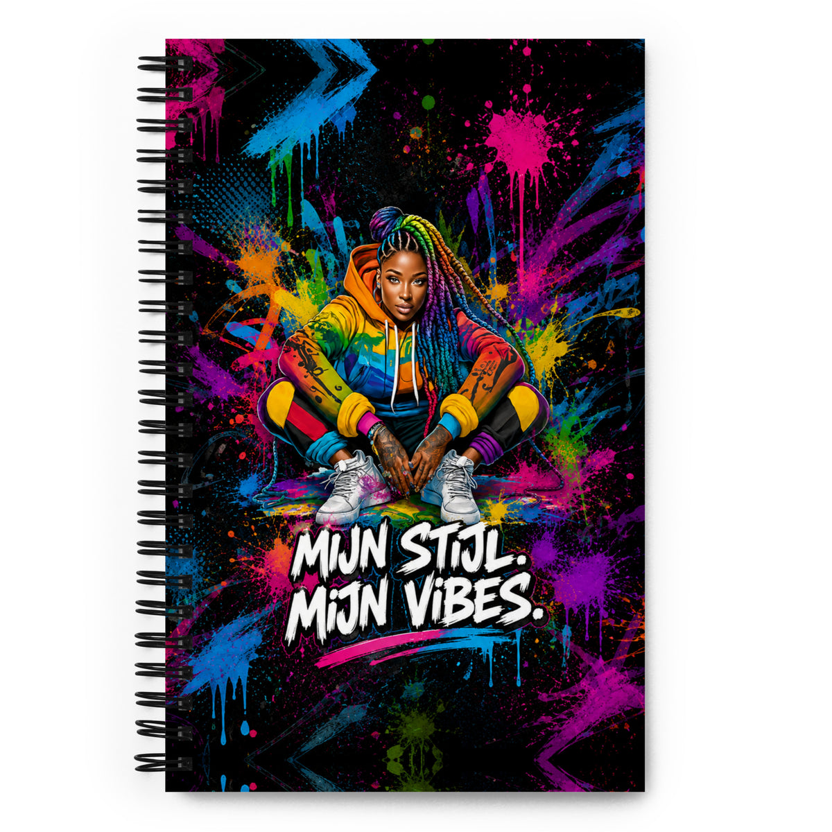 Kleurrijk spiraalnotitieboek Mijn Stijl Mijn Vibes – voorkant