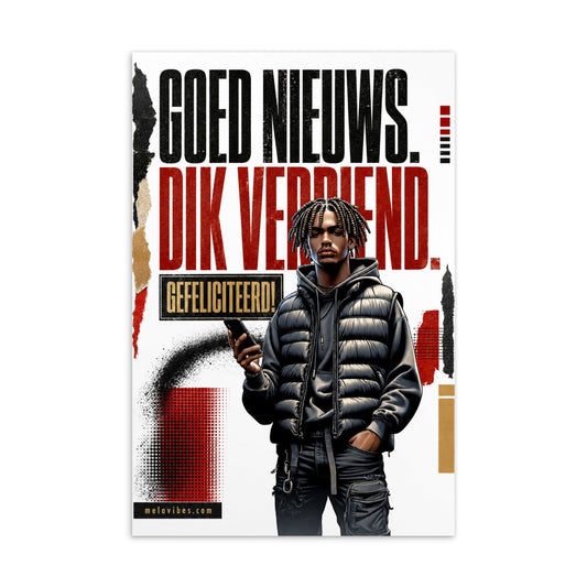 Felicitatiekaart voor Hem – Goed Nieuws Verdient een Kaart – voorkant
