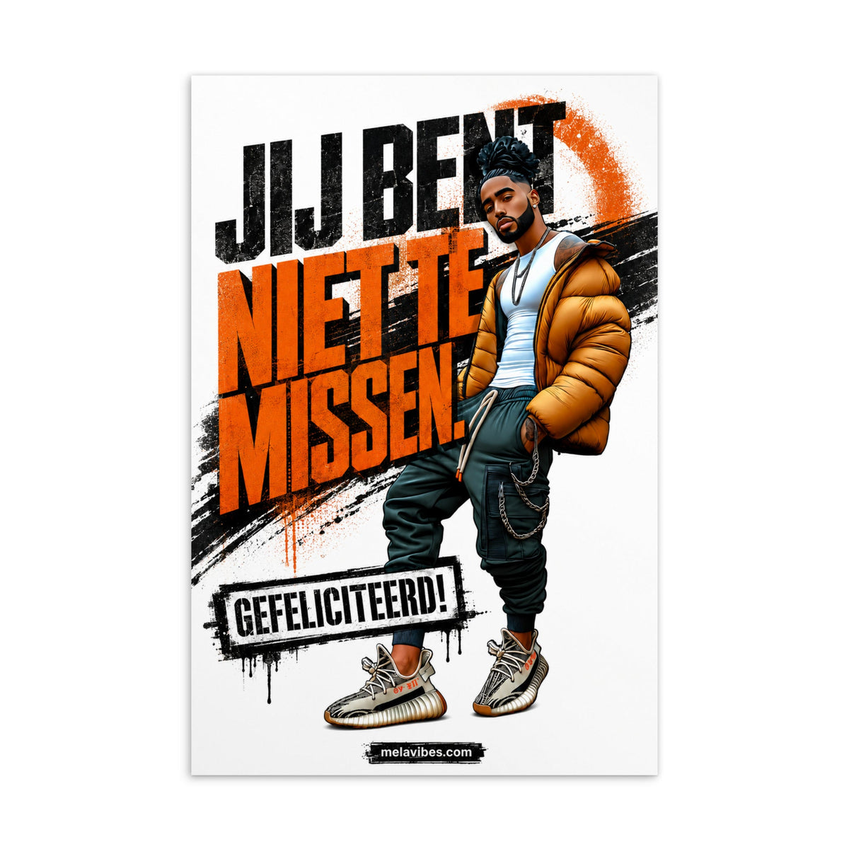 Urban Verjaardagskaart voor Hem – Jij Bent Niet te Missen – voorkant