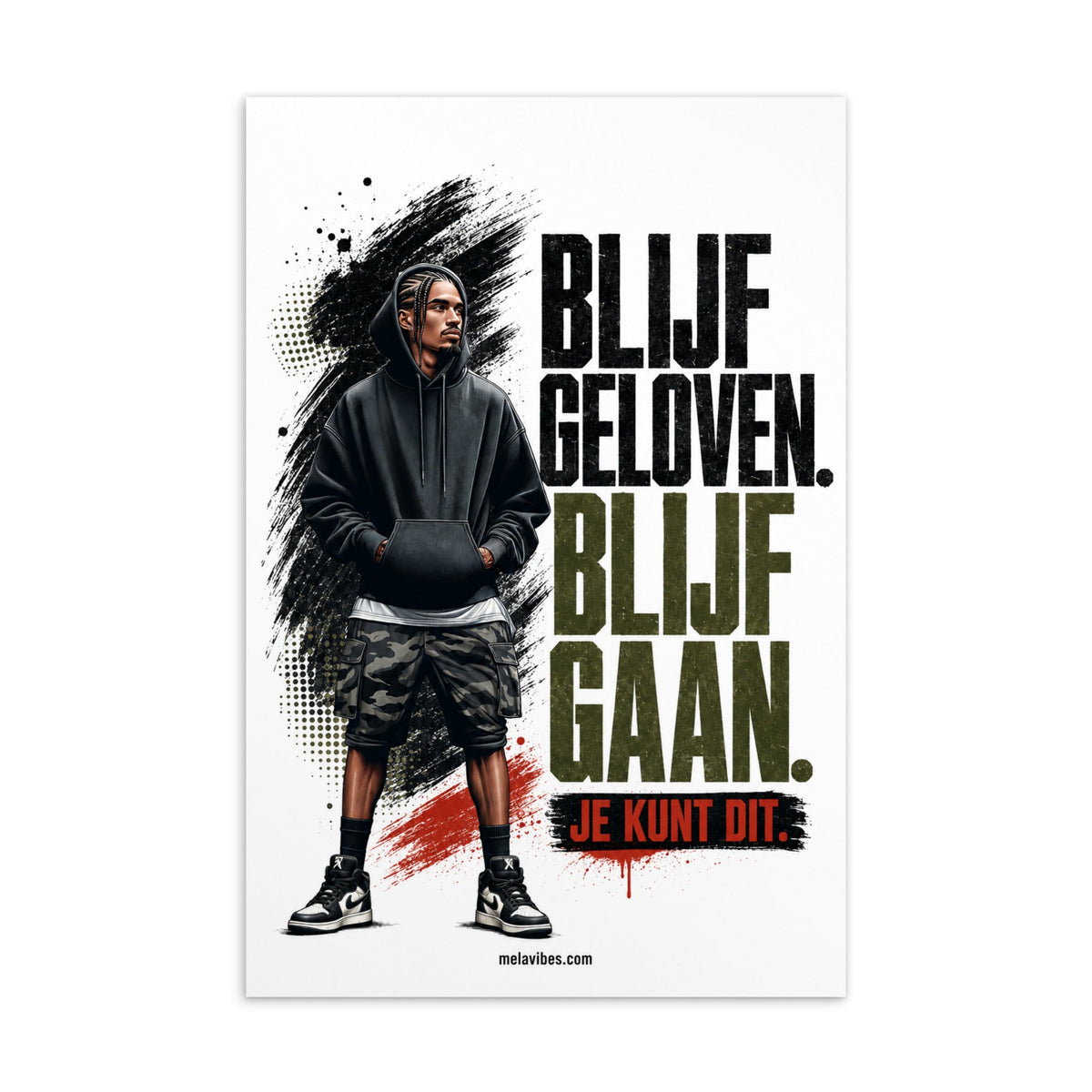 Motiverende Kaart voor Hem – Blijf Geloven, Blijf Gaan – voorkant