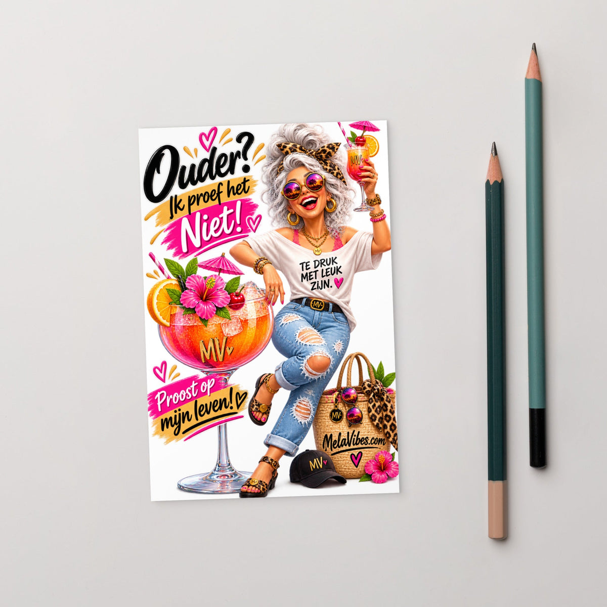 Grappige Verjaardagskaart voor Haar – Ouder? Ik Proef Het Niet! – productafbeelding 3