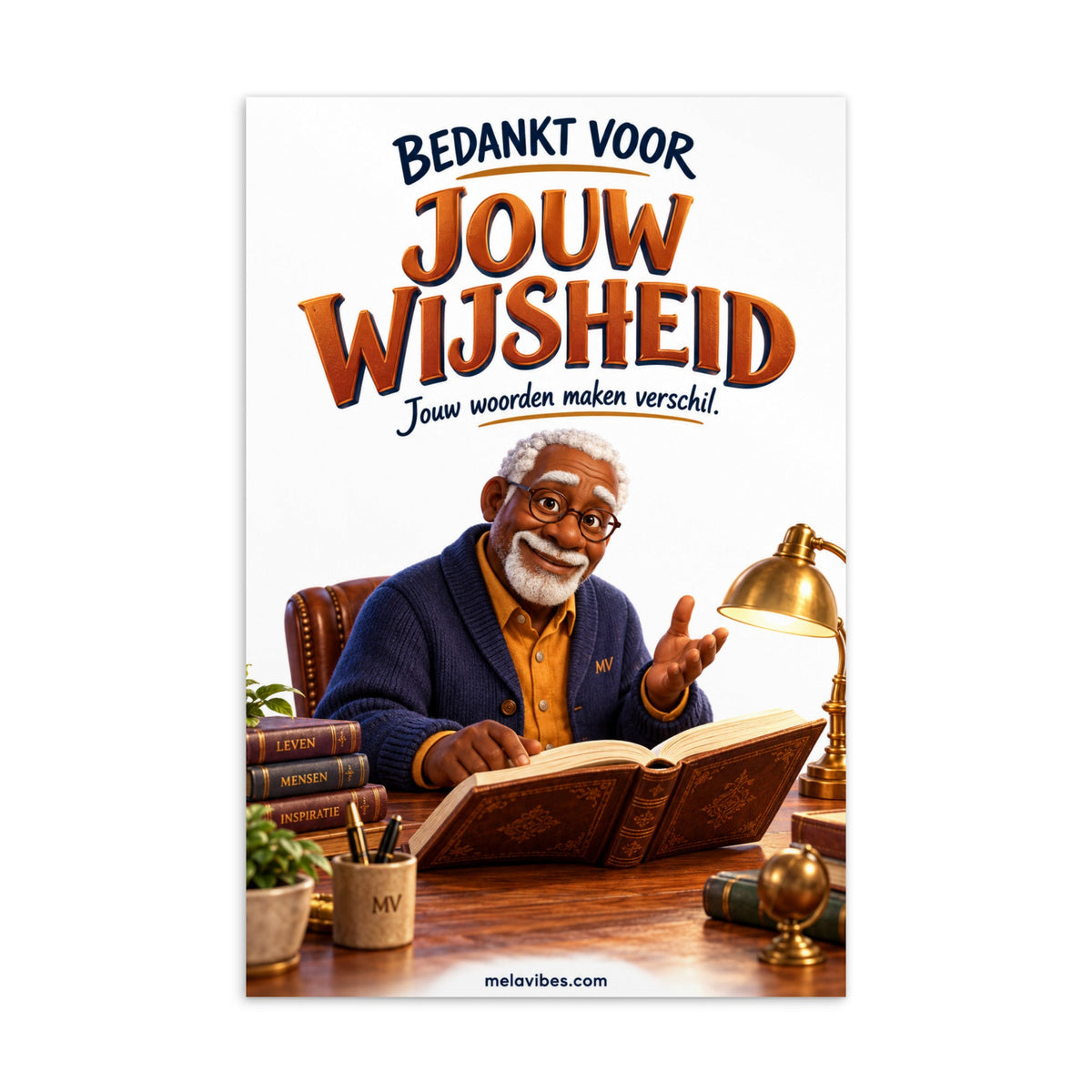 Bedankkaart – Bedankt voor Jouw Wijsheid – voorkant