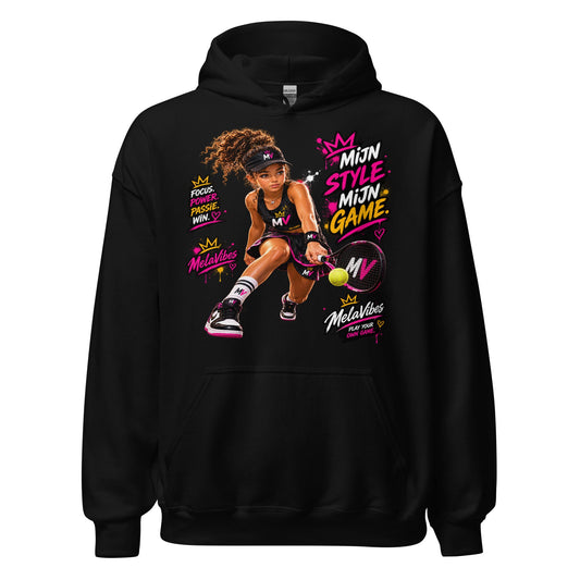 Tennis Hoodie voor Tieners 14–18 Jaar – Mijn Stijl, Mijn Game – vooraanzicht 1