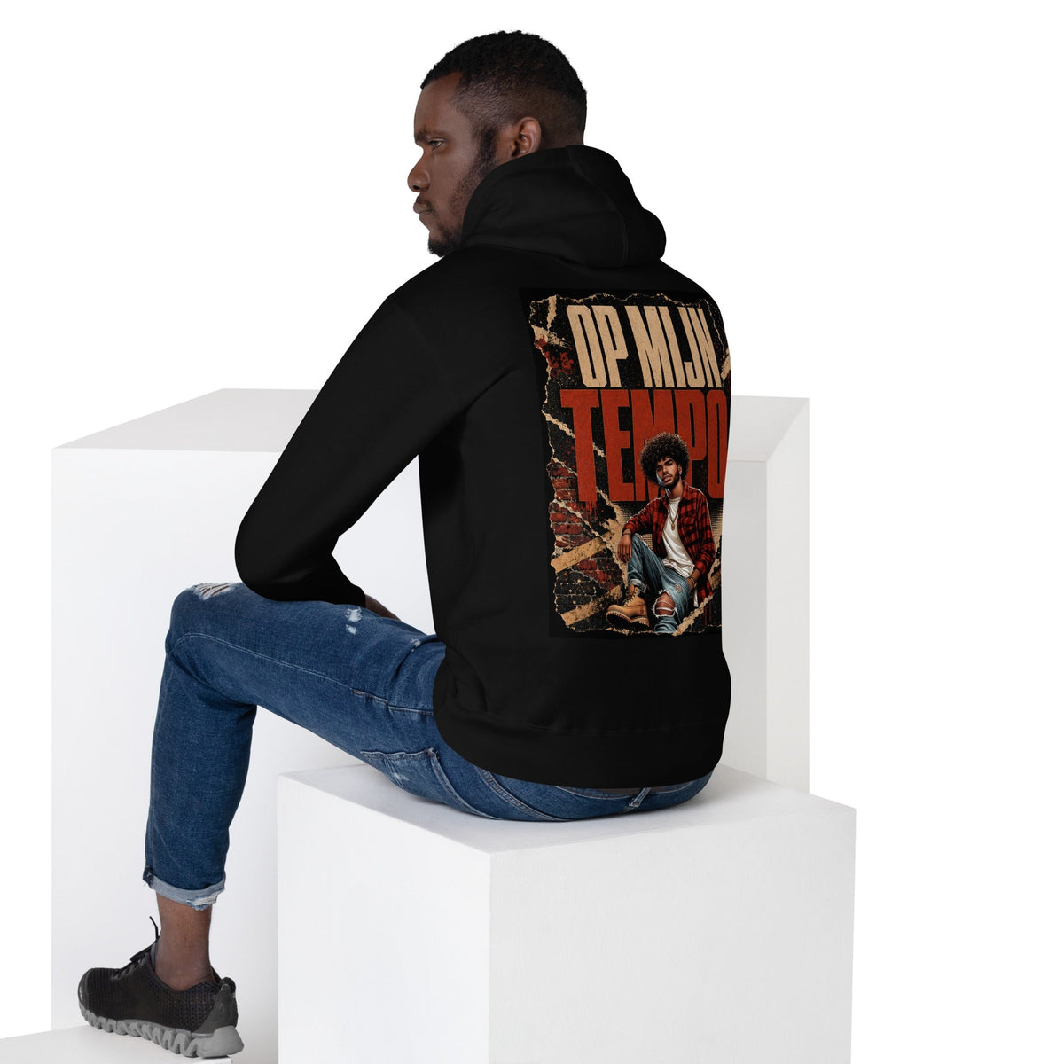 Streetwear Hoodie voor Heren – Op Mijn Tempo – achterkant