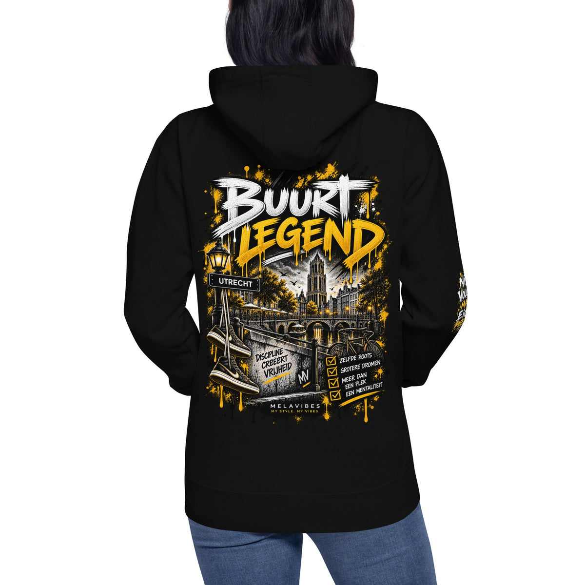 Utrecht Hoodie Unisex – Buurt Legend Streetwear – achteraanzicht 8