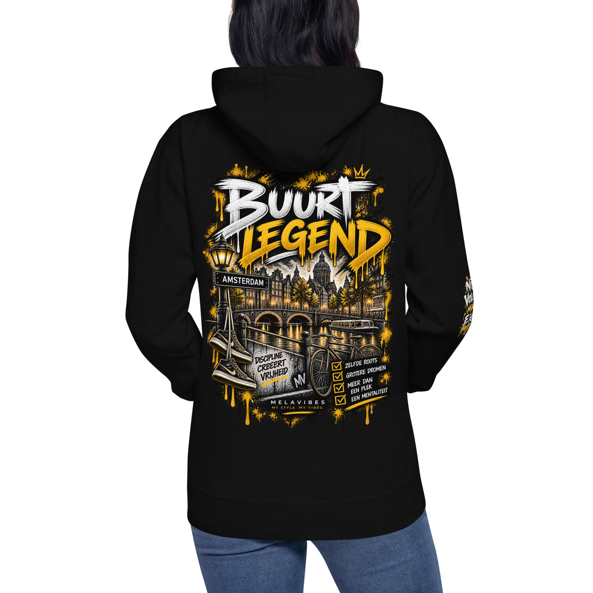 Amsterdam Hoodie Unisex – Buurt Legend Streetwear – vooraanzicht 7