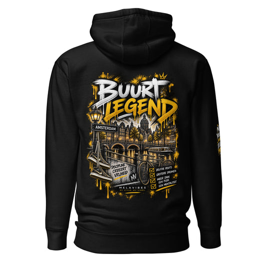 Amsterdam Hoodie Unisex – Buurt Legend Streetwear – achteraanzicht 2