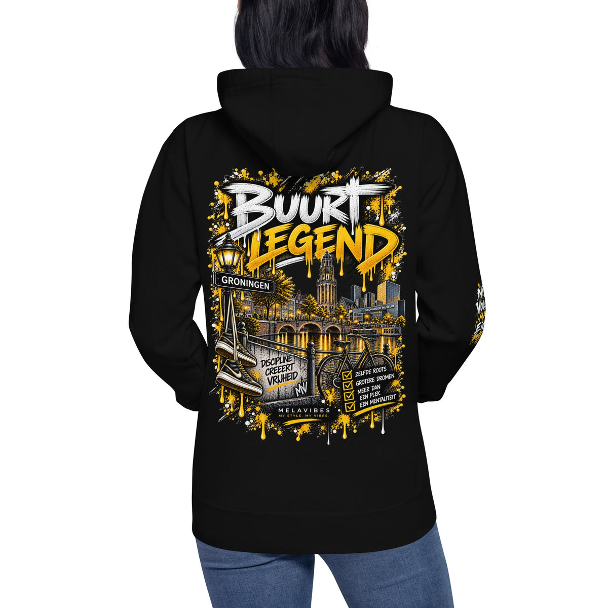 Groningen Hoodie Unisex – Buurt Legend Streetwear – achteraanzicht 8