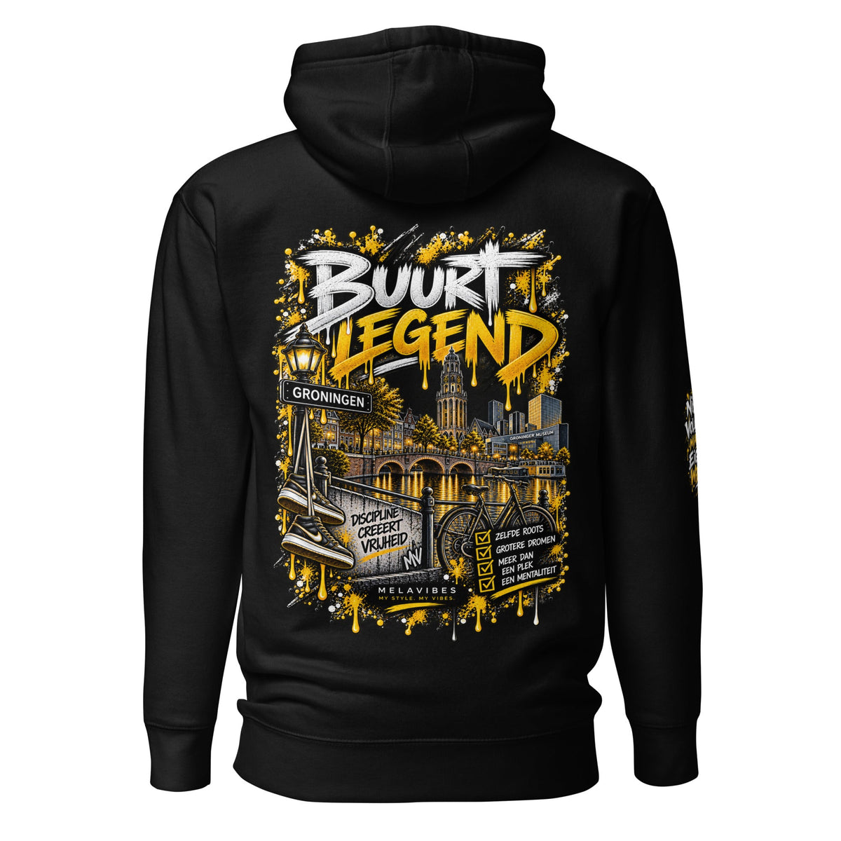 Groningen Hoodie Unisex – Buurt Legend Streetwear – achteraanzicht 2