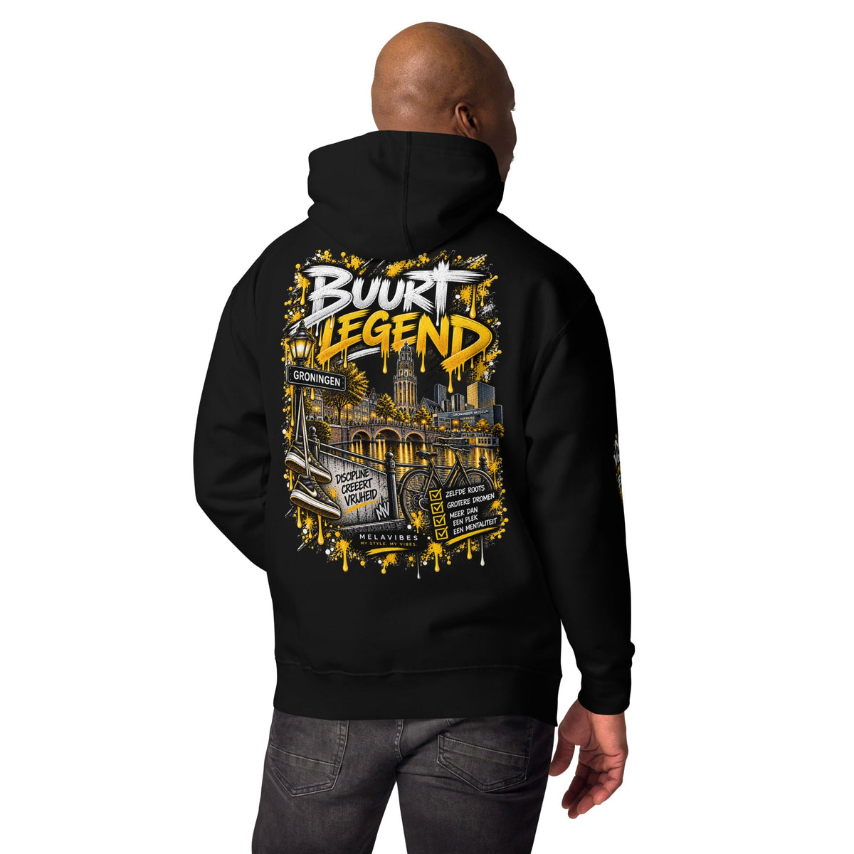Groningen Hoodie Unisex – Buurt Legend Streetwear – achteraanzicht 6