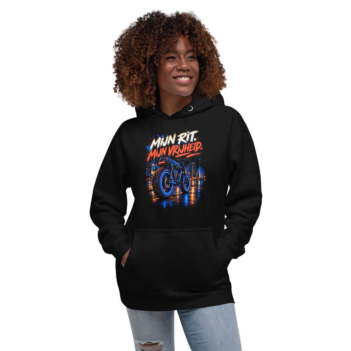 Fatbike Hoodie Unisex – Mijn Rit, Mijn Vrijheid – vooraanzicht 5