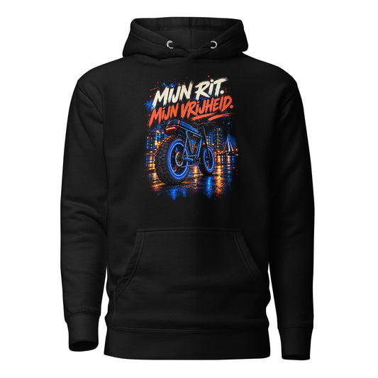 Fatbike Hoodie Unisex – Mijn Rit, Mijn Vrijheid – vooraanzicht 1