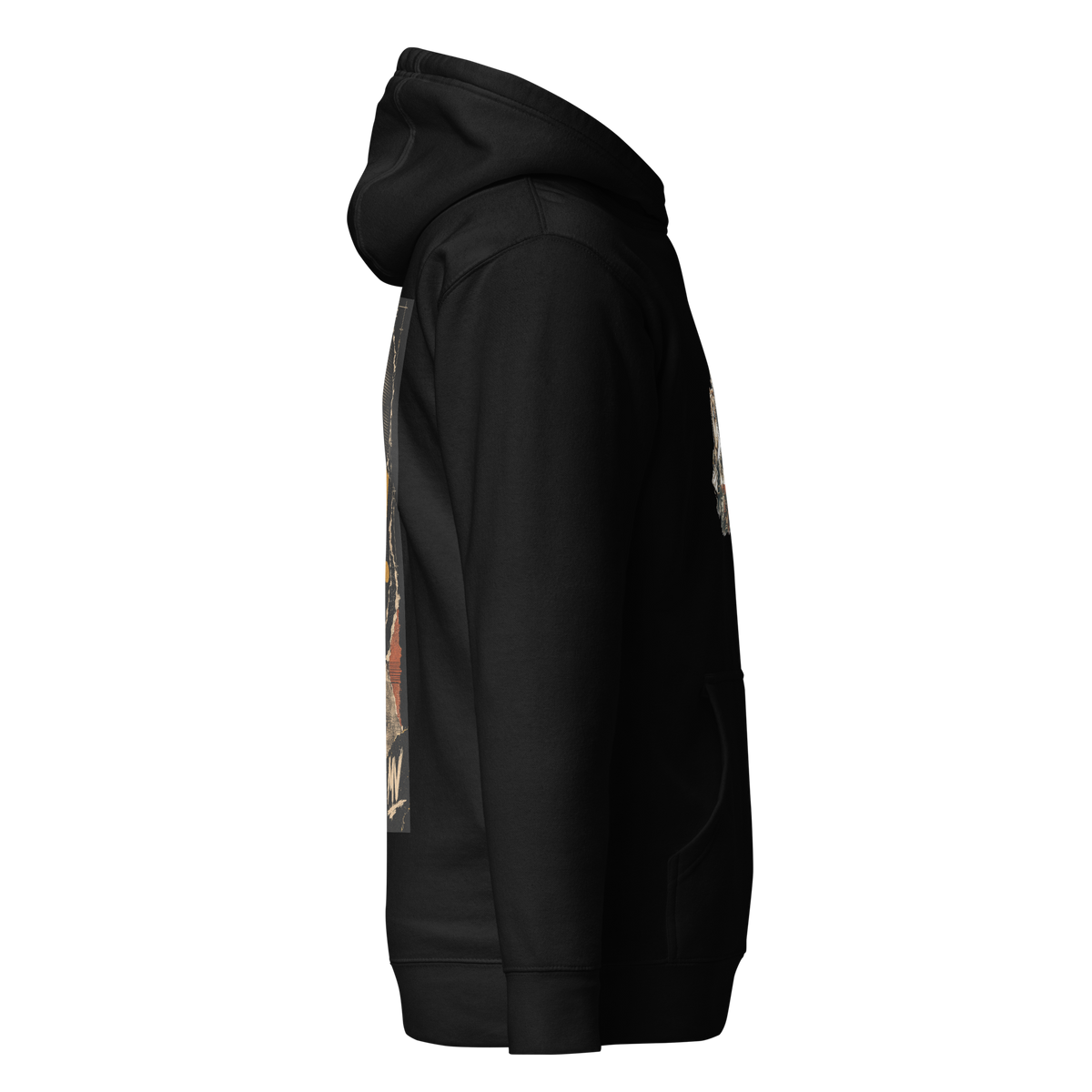 Zwarte Streetwear Hoodie – Blijf Scherp – rechterzijaanzicht