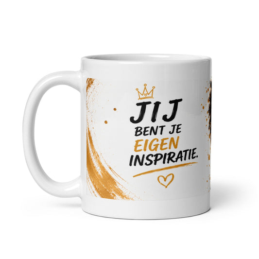 Inspirerende Mok voor Haar – Jij Bent Je Eigen Inspiratie – rechterzijaanzicht