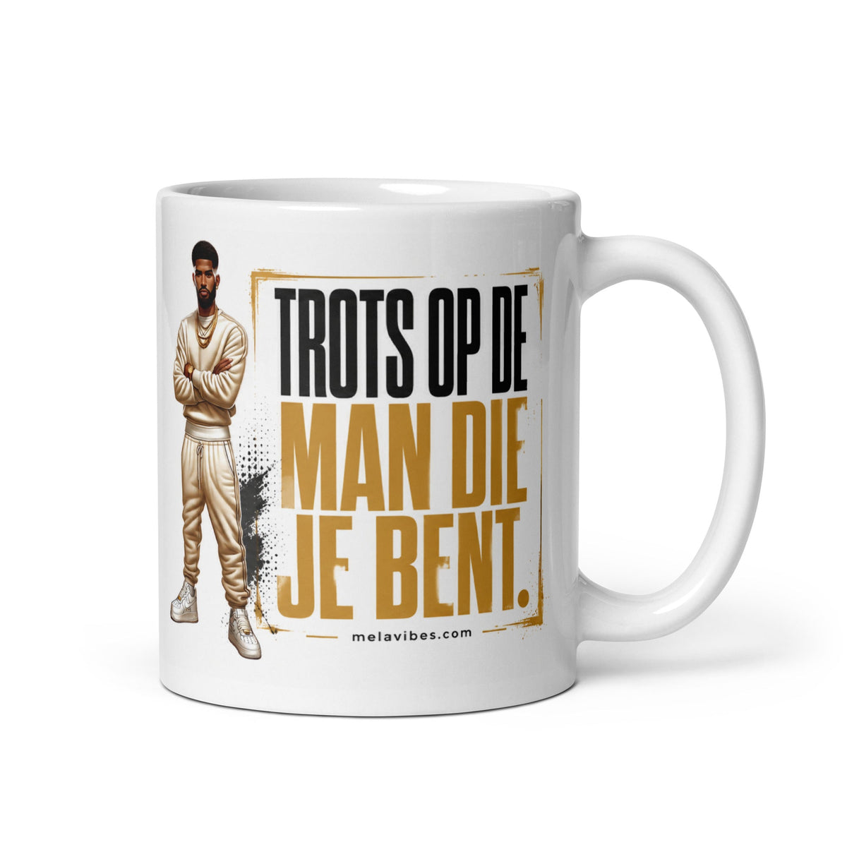 Cadeau Mok voor Hem – Trots op de Man Die Je Bent – vooraanzicht