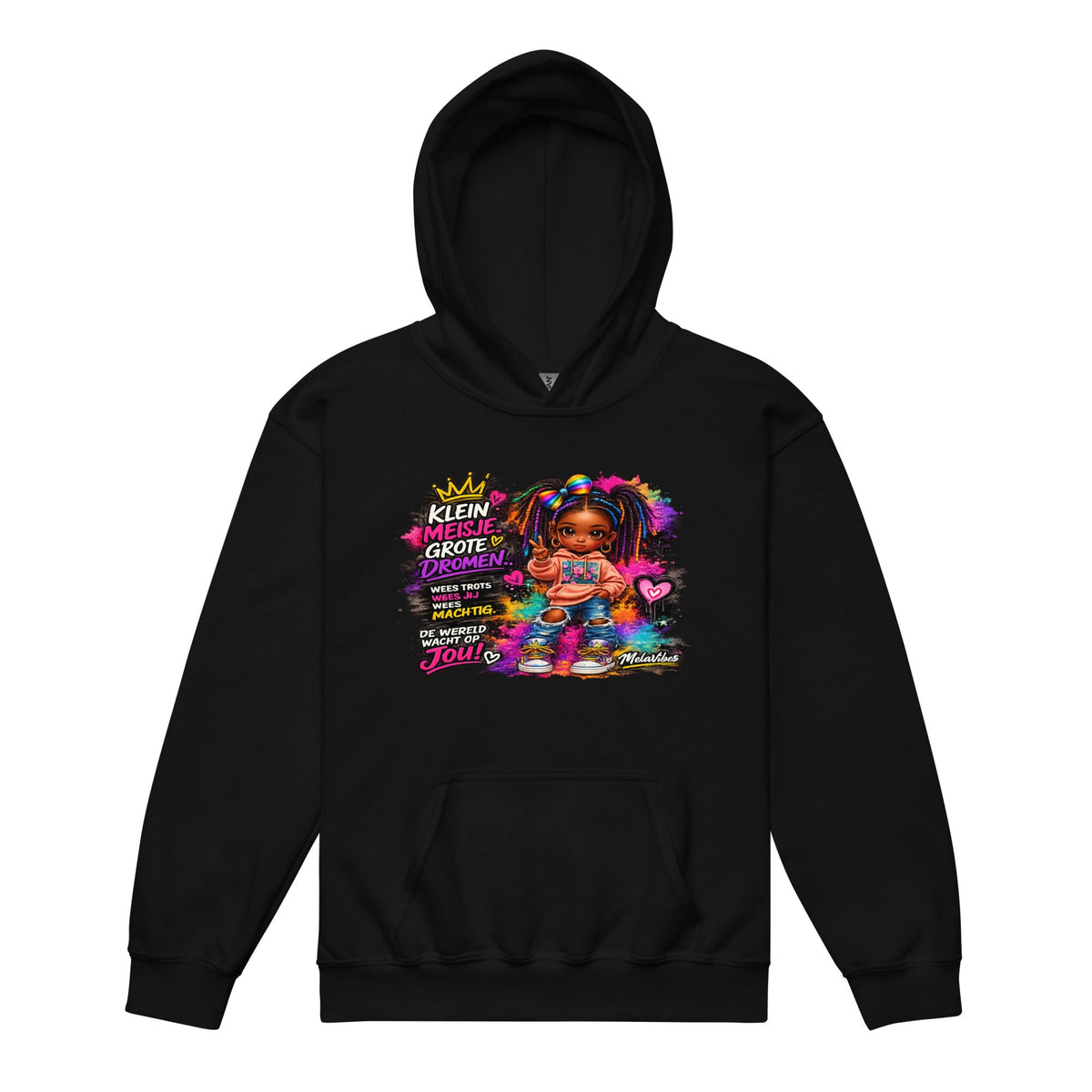 Meisjes Hoodie – Klein Meisje, Grote Dromen – voorkant