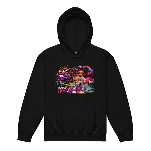 Meisjes Hoodie – Klein Meisje, Grote Dromen – voorkant