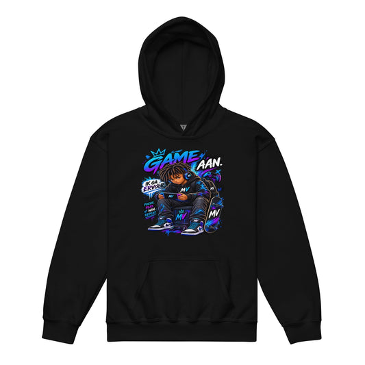 Gaming Hoodie voor Kids 7–13 Jaar – Game Aan – voorkant