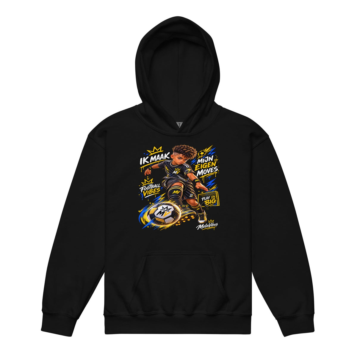 Voetbal Hoodie voor Kids 7–13 Jaar – Eigen Moves – vooraanzicht 1