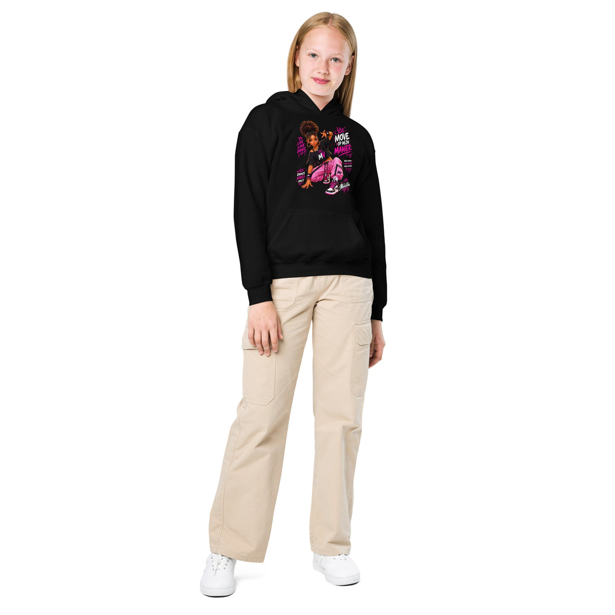 Dans Hoodie voor Kids 7–13 Jaar – Move Op Mijn Manier – vooraanzicht 3