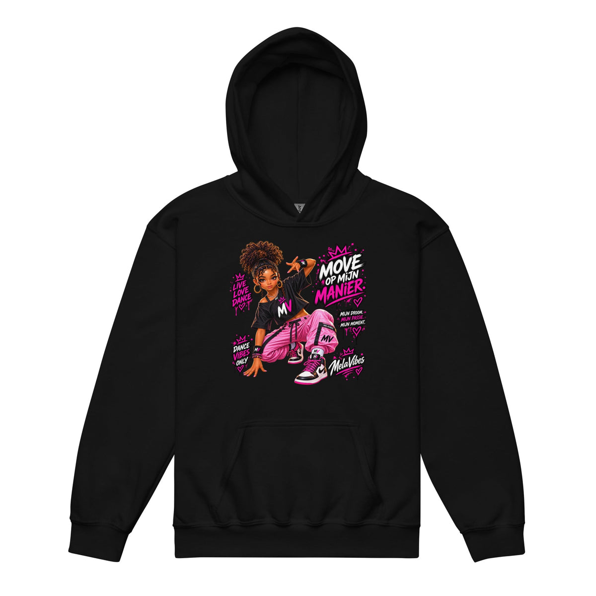 Dans Hoodie voor Kids 7–13 Jaar – Move Op Mijn Manier – vooraanzicht 1